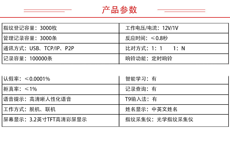 优玛仕 U-mach 指纹考勤机 U-Z18 