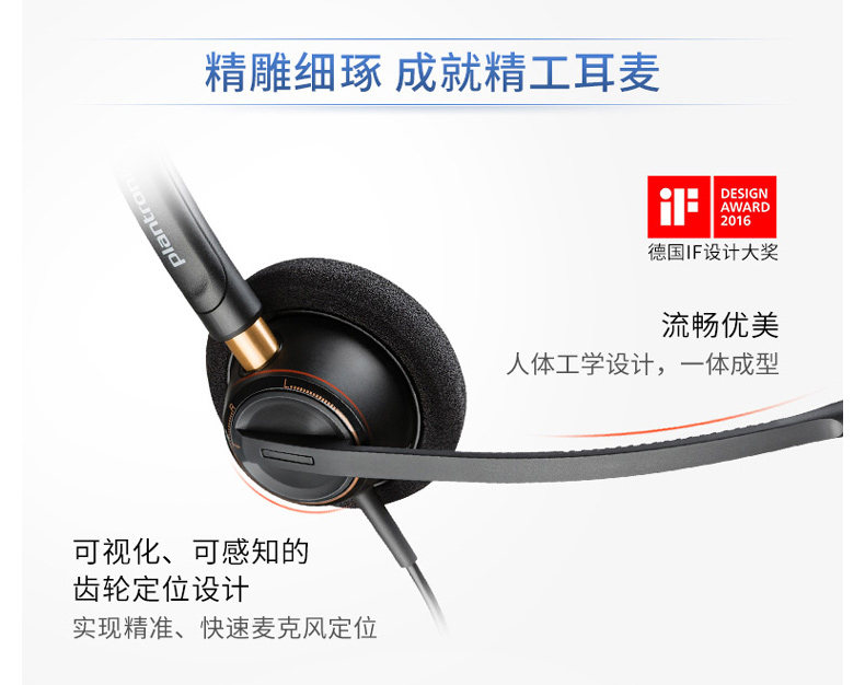 缤特力 plantronics 专业双耳降噪客服耳机 HW520  适用电话理赔中心/技术支持中心/通讯运营客服中心 不含线 需根据话机配线使用