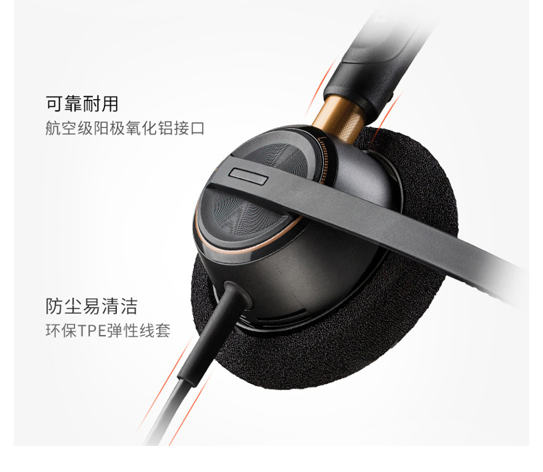 缤特力 plantronics 专业双耳降噪客服耳机 HW520  适用电话理赔中心/技术支持中心/通讯运营客服中心 不含线 需根据话机配线使用