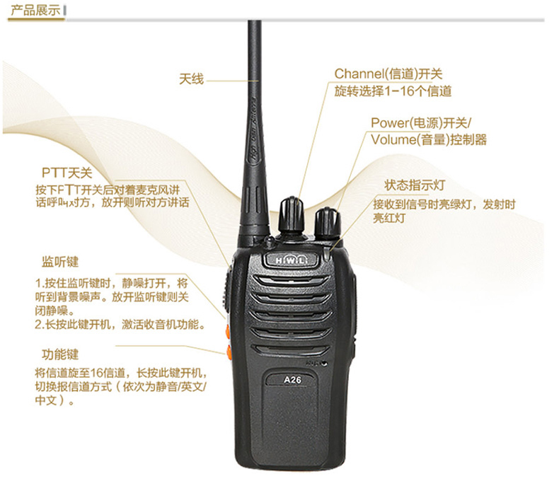 海唯联 HiWiLi 对讲机 A26 