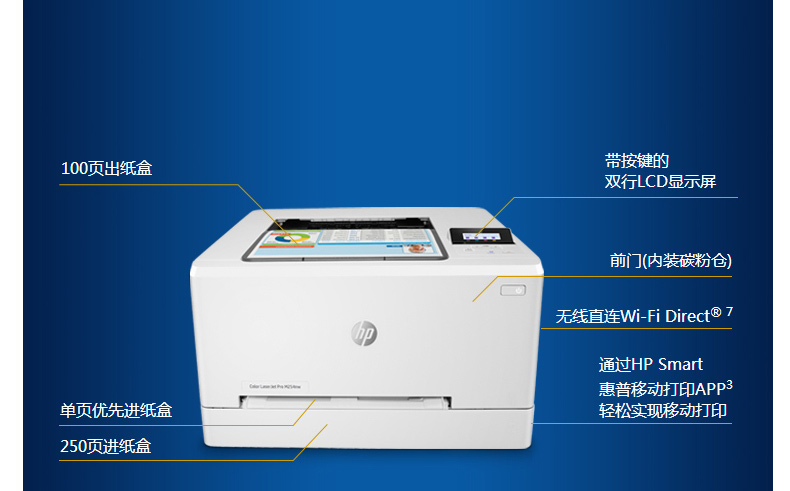 惠普 HP A4彩色激光打印机 LaserJet Pro M254nw  (M252n的替代品)