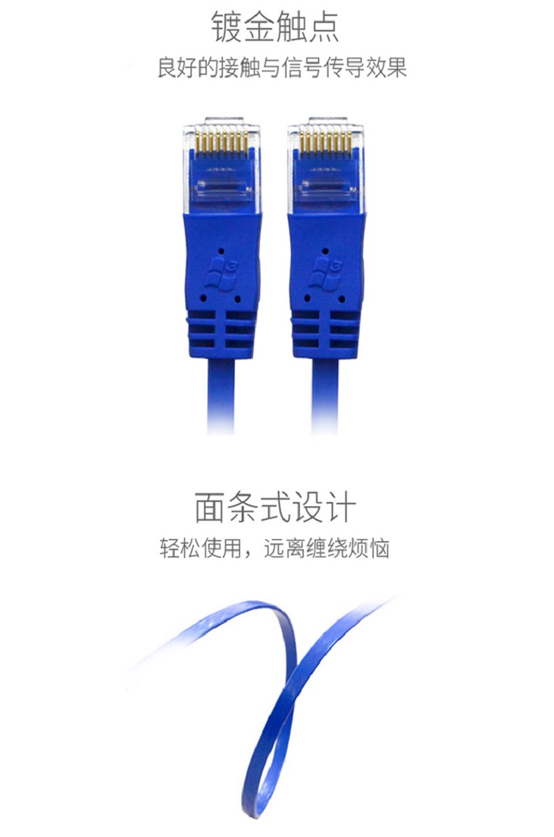 酷比客 L-CUBIC 超五类扁平网络线 LCLN5ESBYW-5M 5M (黄色)