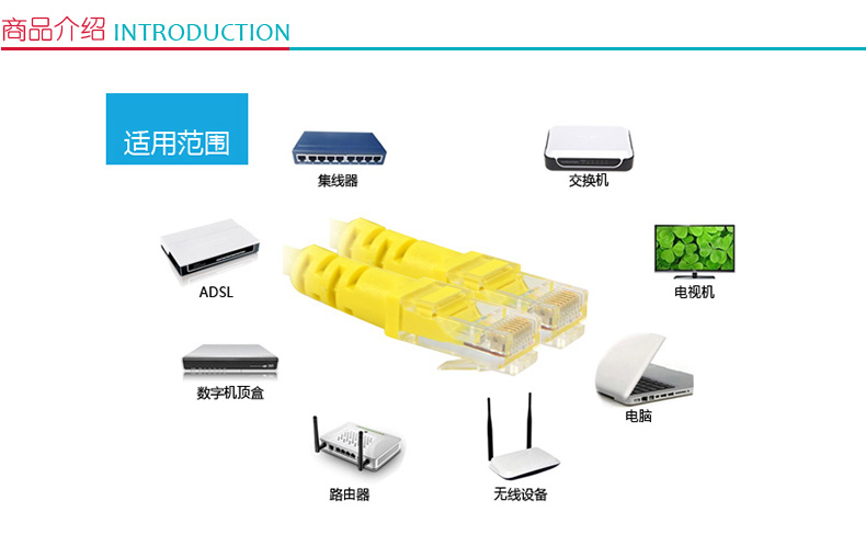 酷比客 L-CUBIC 超五类网络线 LCLN5EYWM-1M 1M (黄色)