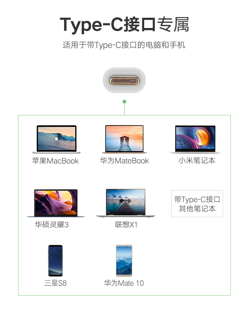 绿联 UGREEN Type-C转HDMI/VGA转换器 30843  USB-C扩展适配器转接头数据线 苹果MacBook华为Mate10接投影仪显示器