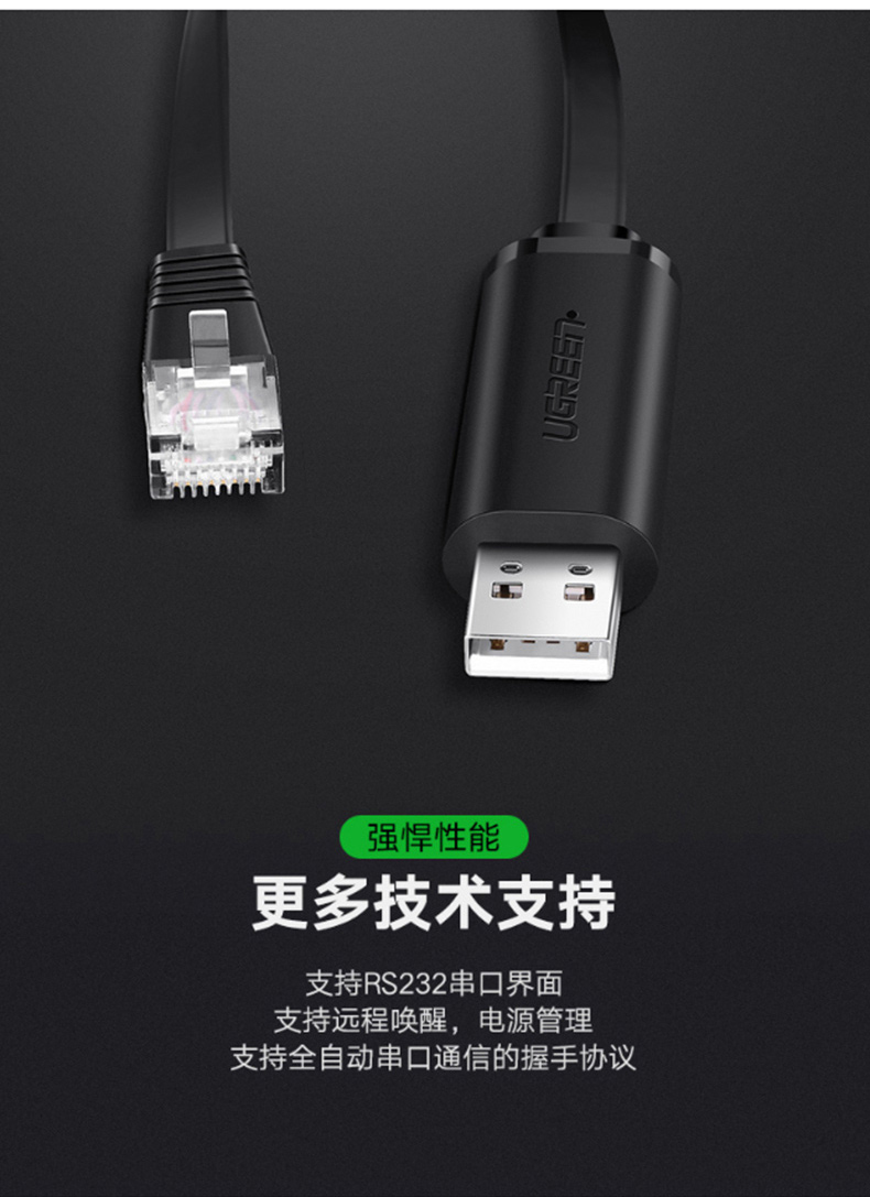 绿联 UGREEN Console调试线 50773 USB转RJ45 1.5米 