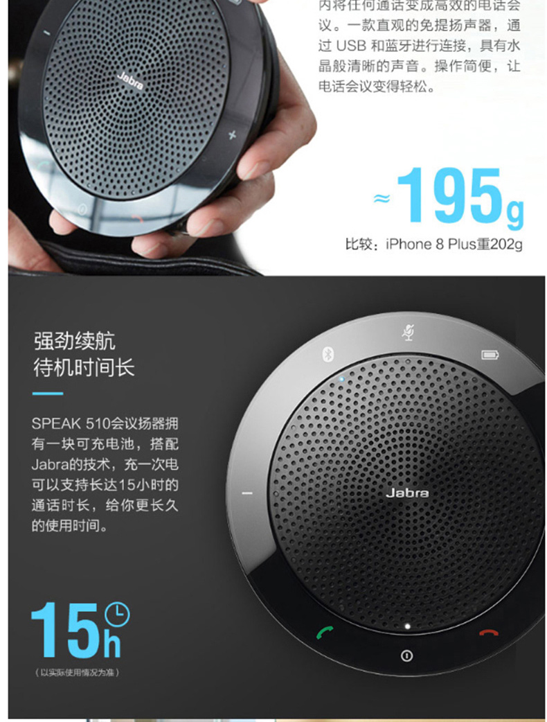 捷波朗 Jabra 蓝牙扬声器 SPEAK 510 