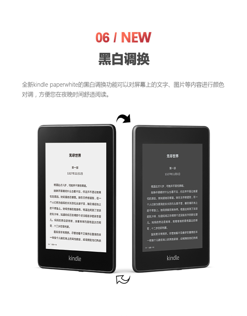 Kindle 电子书阅读器 paperwhite 电纸书墨水屏 经典版 第四代 6英寸wifi 8G 