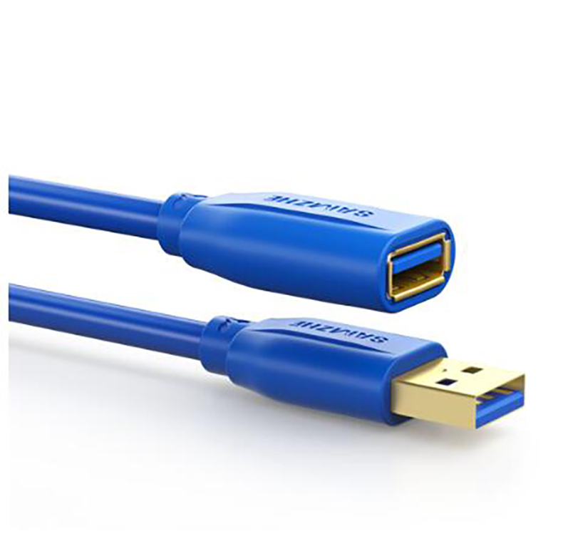 山泽 SAMZHE USB延长线usb3.0数据线公对母 TK615 1.5米 AM/AF电脑U盘鼠标键盘读卡器加长线蓝色