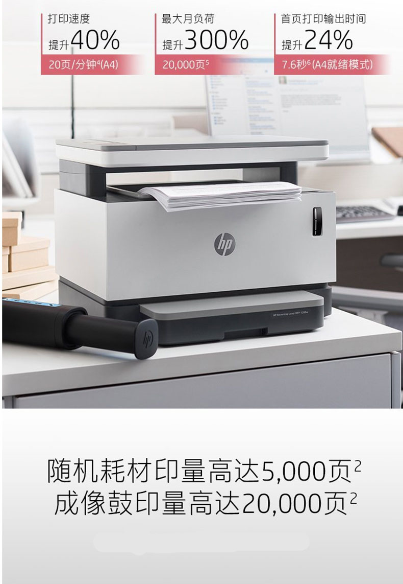 惠普 HP A4黑白智能闪充激光多功能一体机 Laser NS MFP 1005  (打印 复印 扫描)