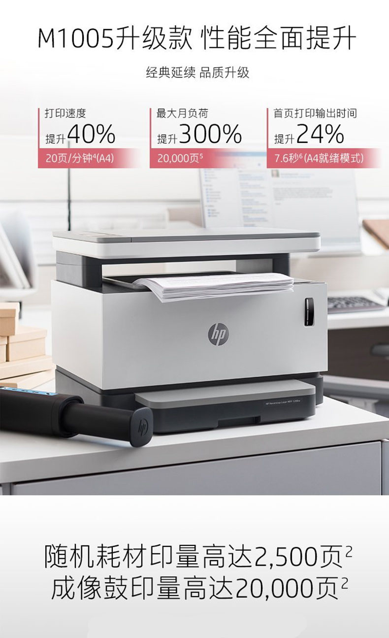 惠普 HP A4黑白智能闪充激光多功能一体机 Laser NS MFP 1005c  (打印 复印 扫描)