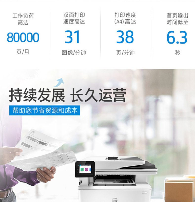 惠普 HP A4黑白激光多功能一体机 LaserJet Pro MFP M429dw  (打印 复印 扫描)