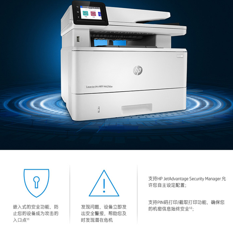 惠普 HP A4黑白激光多功能一体机 LaserJet Pro MFP M429dw  (打印 复印 扫描)