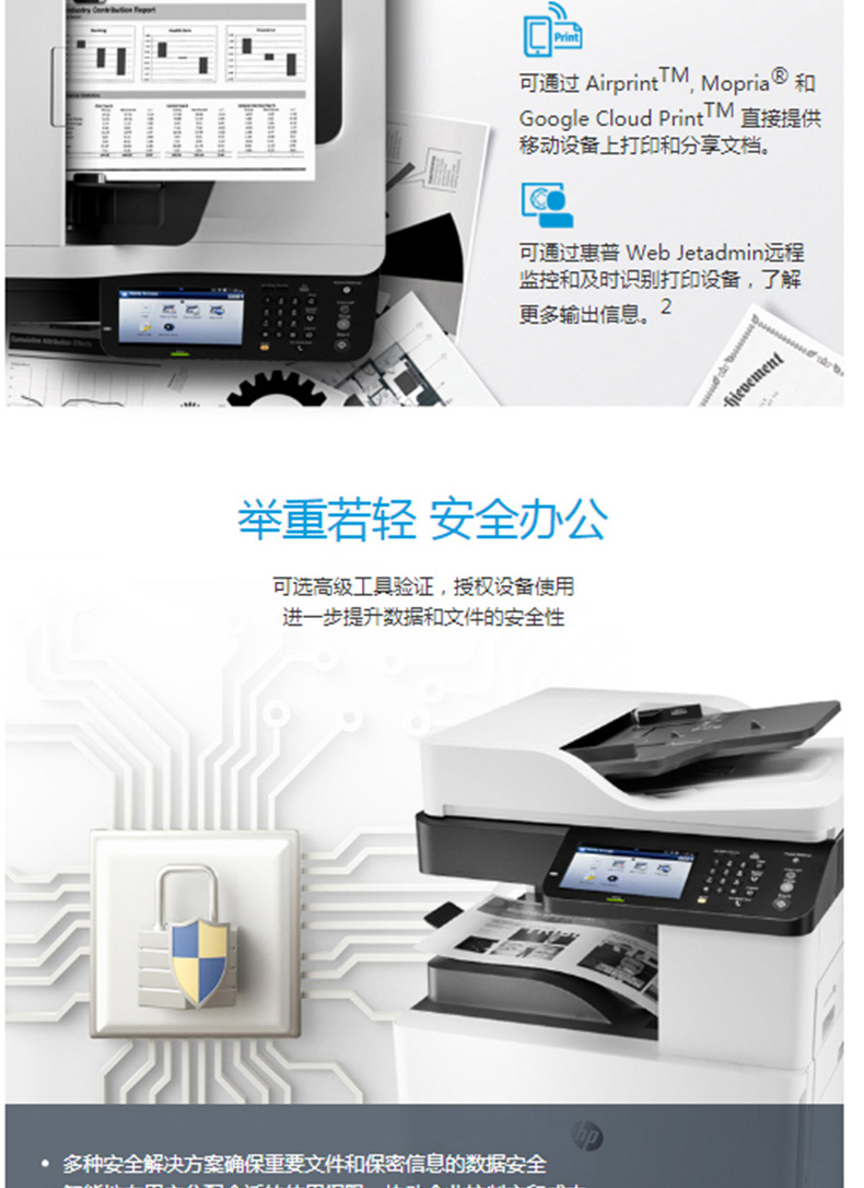 惠普 HP A3黑白数码复合机 LaserJet MFP M72625dn  (打印 复印 扫描)(含选配件无线模块)
