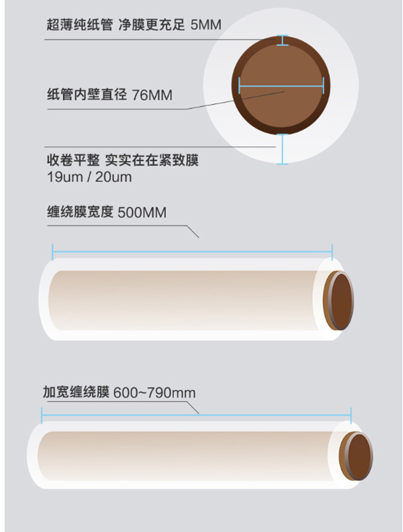 伏兴 缠绕膜 PE自粘性拉伸膜 FX544 宽50cm*1.5kg 