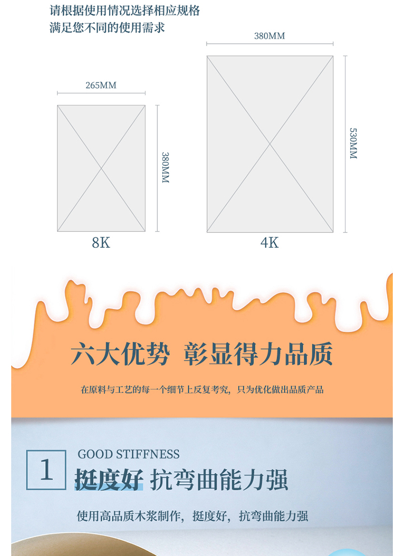 得力 deli 素描海报纸 4K 180g  20张/包