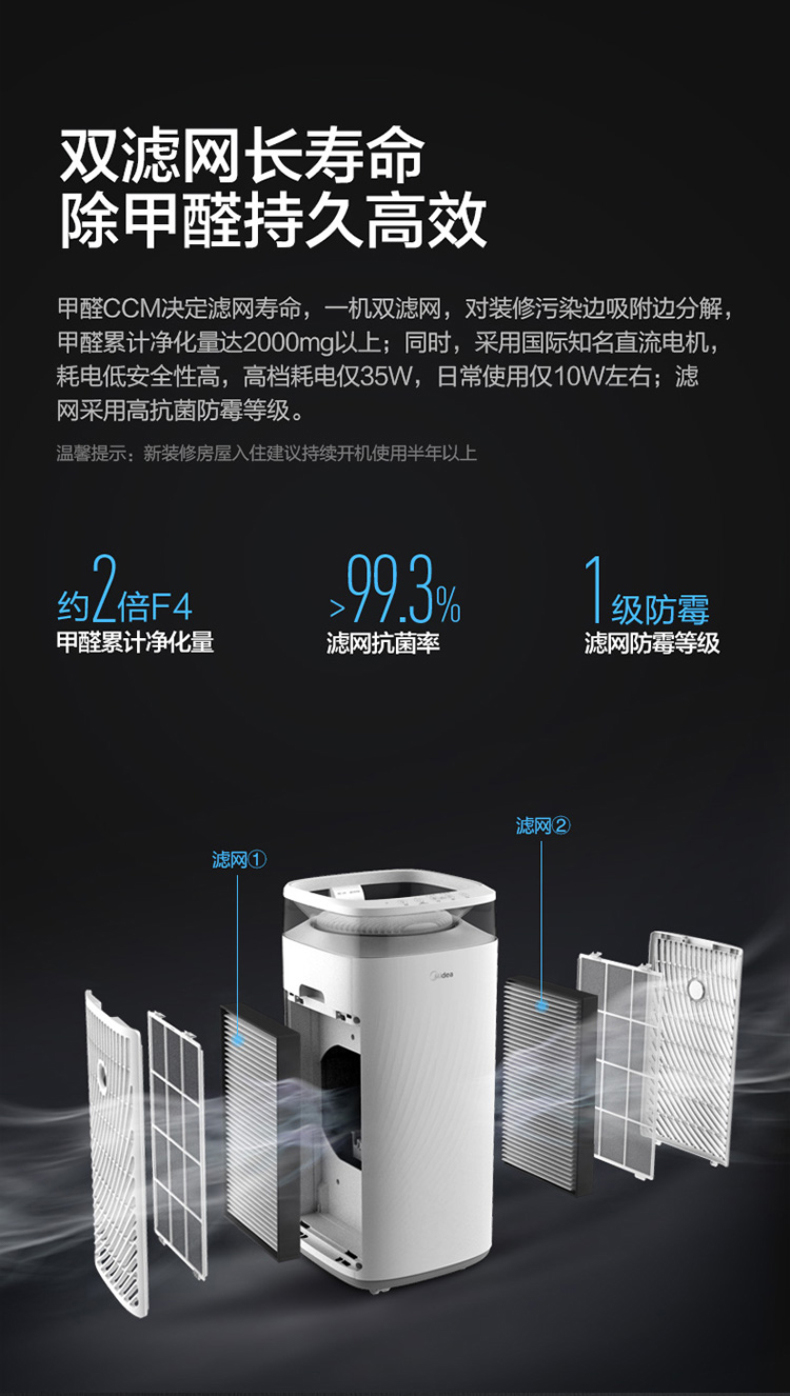 美的 Midea 空气净化器 KJ500G-TB32 