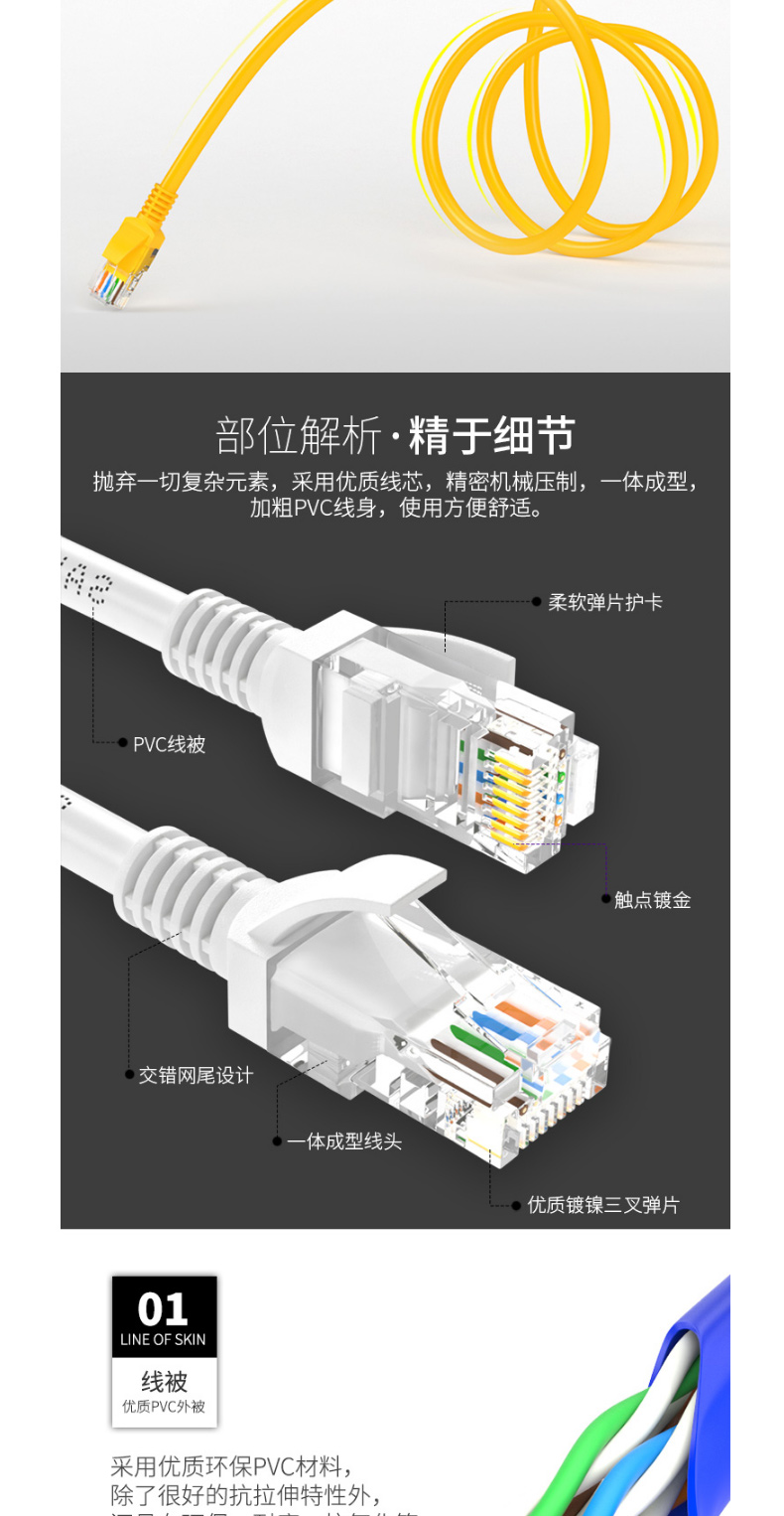 山泽 SAMZHE 超五类网线 WXH-030C 红色 3米 