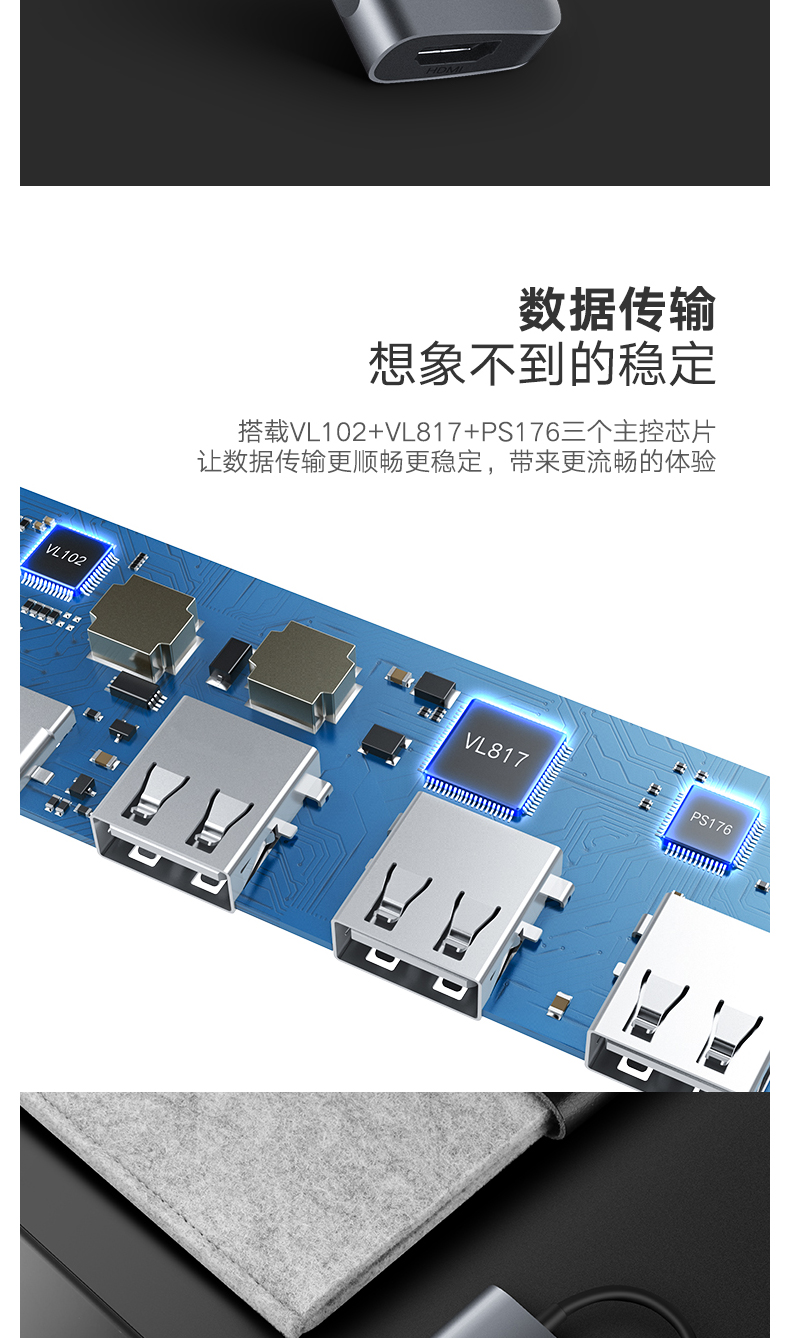 绿联 UGREEN Type-C扩展坞 50209 USB-C转HDMI线转换器 4K投屏转接头PD充电拓展坞 