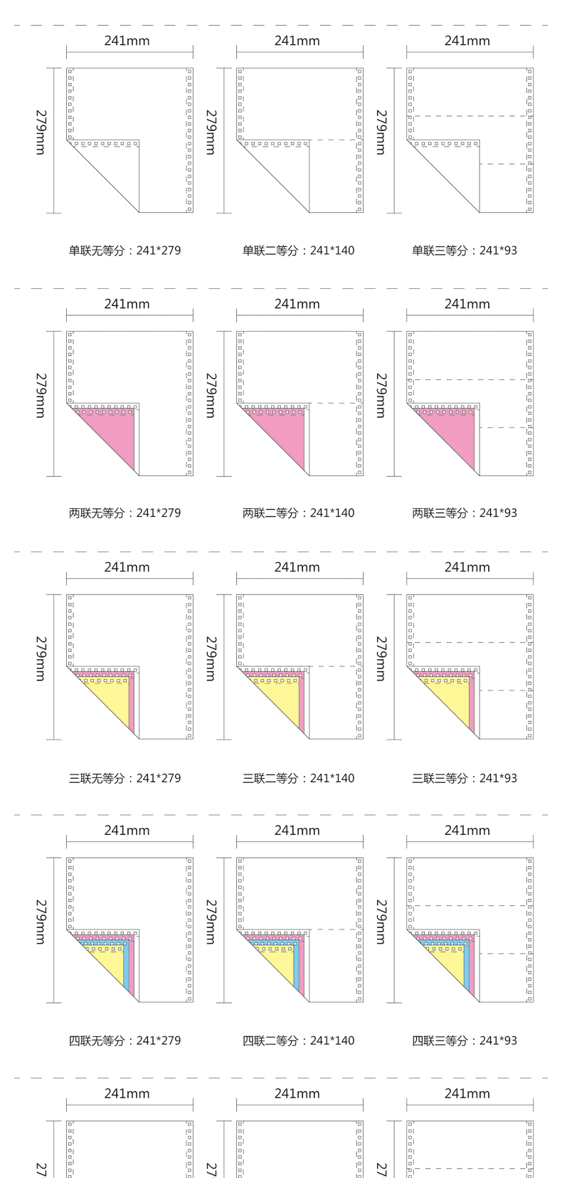 金球 GOLD BALL 电脑打印纸 241-3 80列 无等分 三联 无压线 (白色) 1000页/箱