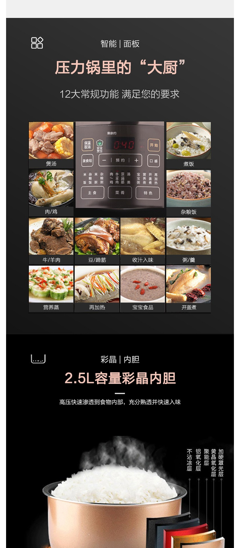 美的 Midea 电压力锅 PSS2522P 