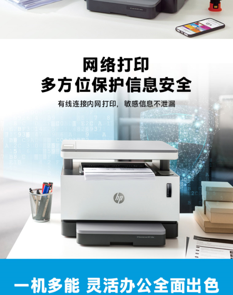 惠普 HP A4黑白智能闪充激光多功能一体机 Laser NS MFP 1005n  (打印 复印 扫描)