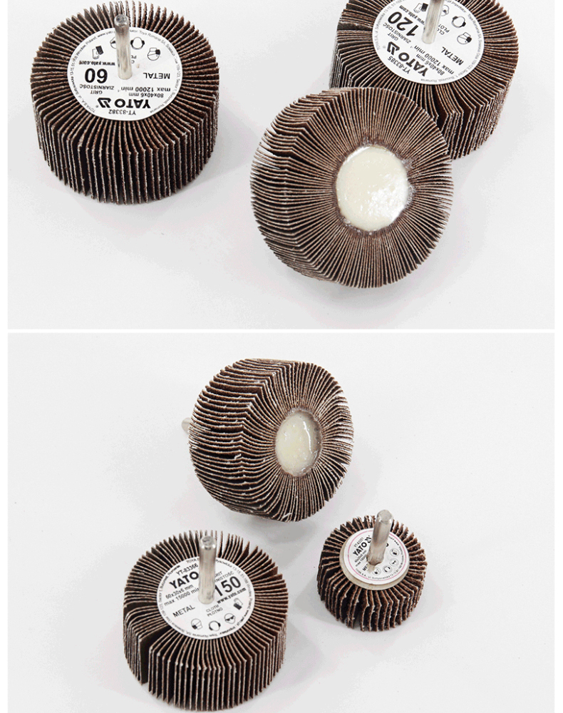 易尔拓 带柄百叶轮 YT-83361 40目 60MM*30MM*6MM 