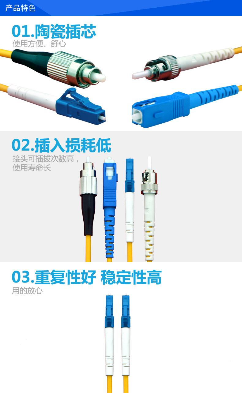 酷比客 L-CUBIC 单模单芯光纤线 LCCPSFSCFCYW-30M SC-FC 30米 (黄色)