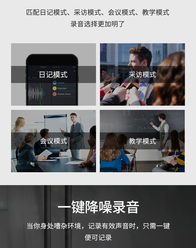 飞利浦 PHILIPS 指纹加密 APP智能专业录音笔 实时翻译 语音转文字 VTR8062 16G 
