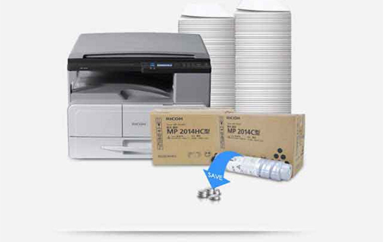 理光 RICOH A3黑白数码复印机 MP 2014AD  (单纸盒、双面输稿器、工作台)(BAT)