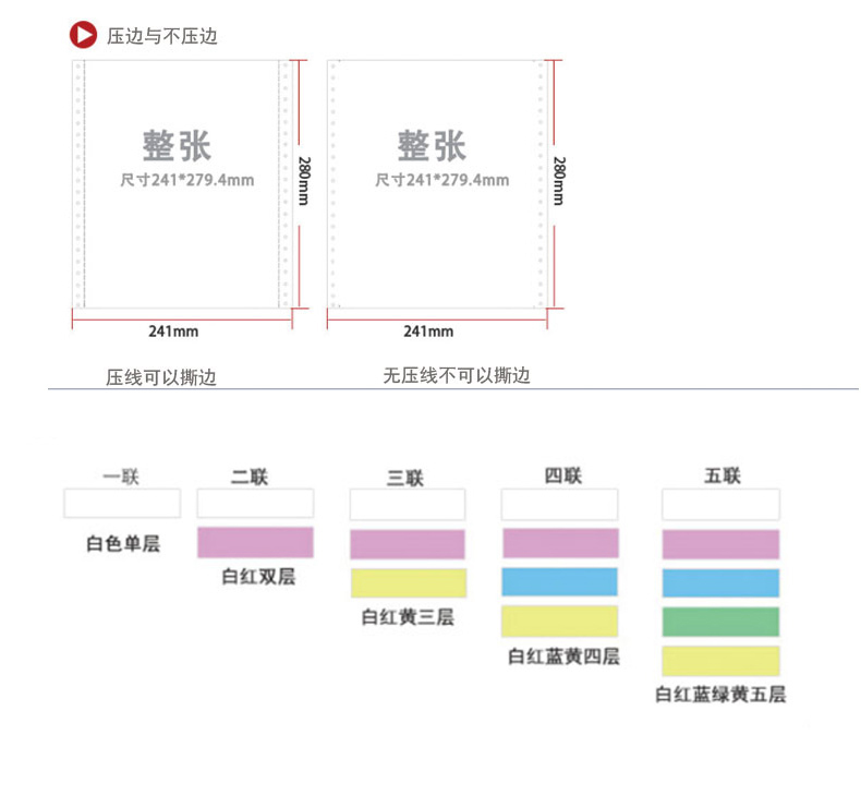 晨光 M＆G 打印纸 241-1 二等分  241-1+二等分+带压线+80列