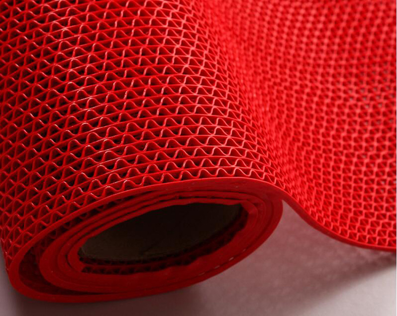 国产 防滑地垫(镂空链条纹 PVC)1米宽 (红色)