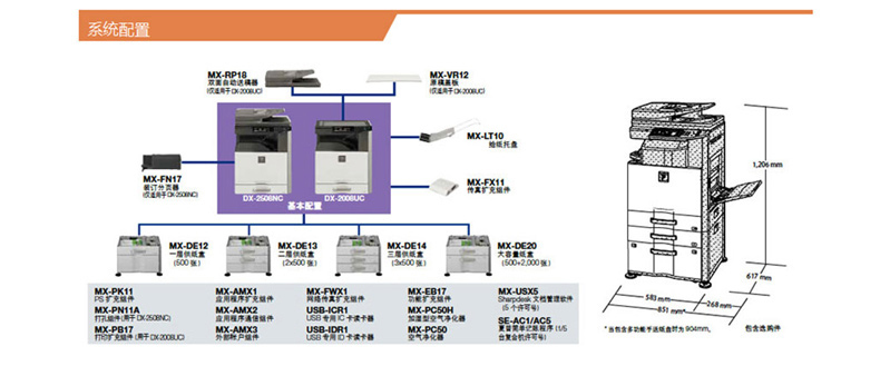 夏普 SHARP 复印机打印机 DX-2508NC 