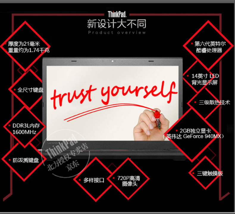 联想 lenovo 笔记本电脑 ThinkPad T460 