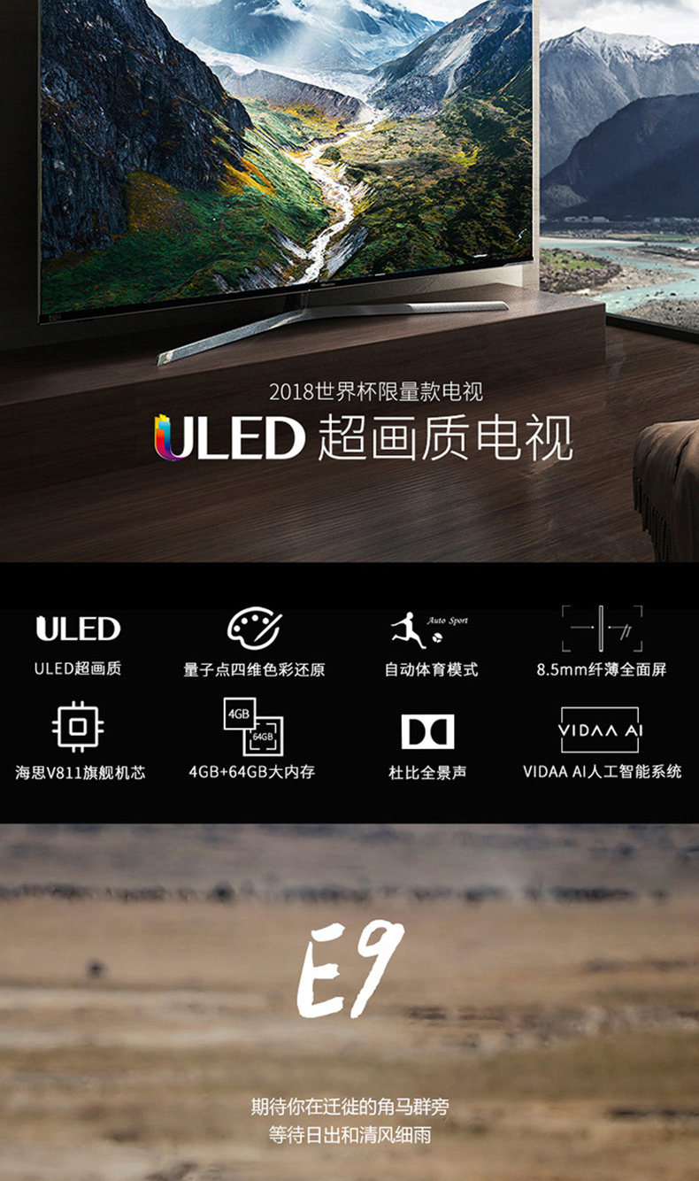 海信 Hisense 电视机 H55E9A 