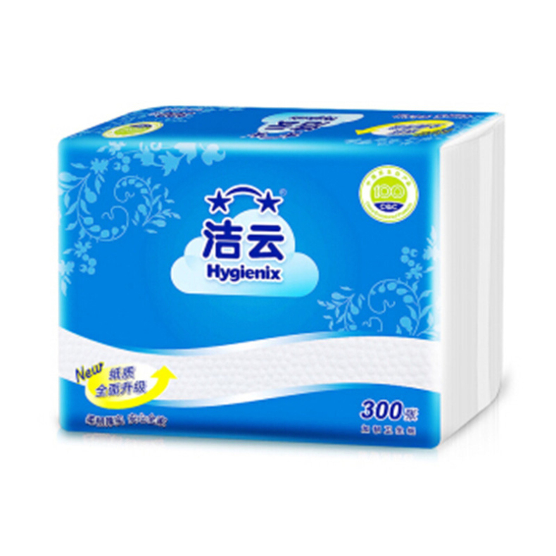 洁云 Hygienix 方包纸加韧加厚平板卫生纸厕纸 整箱 10240101  42包/箱
