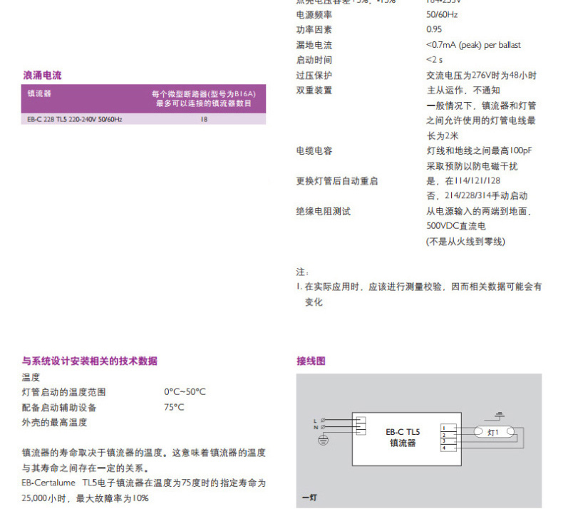 飞利浦 PHILIPS T5电子镇流器 EBC228 2*28W 一拖二28W，AC220V