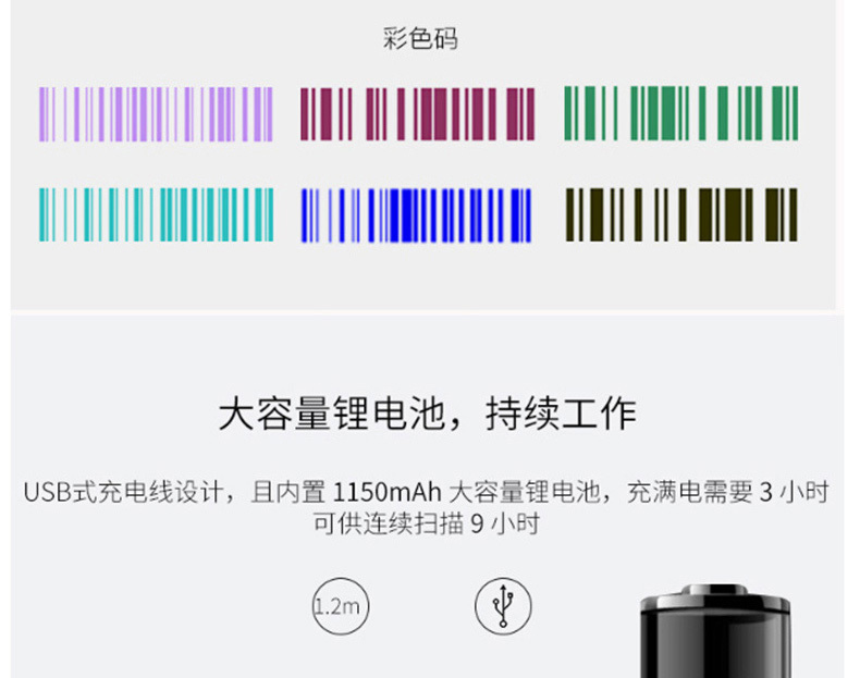 得力 deli 激光条码扫描器 14880 USB接口 电压DC5V 0.5V (白色) 扫描枪*1