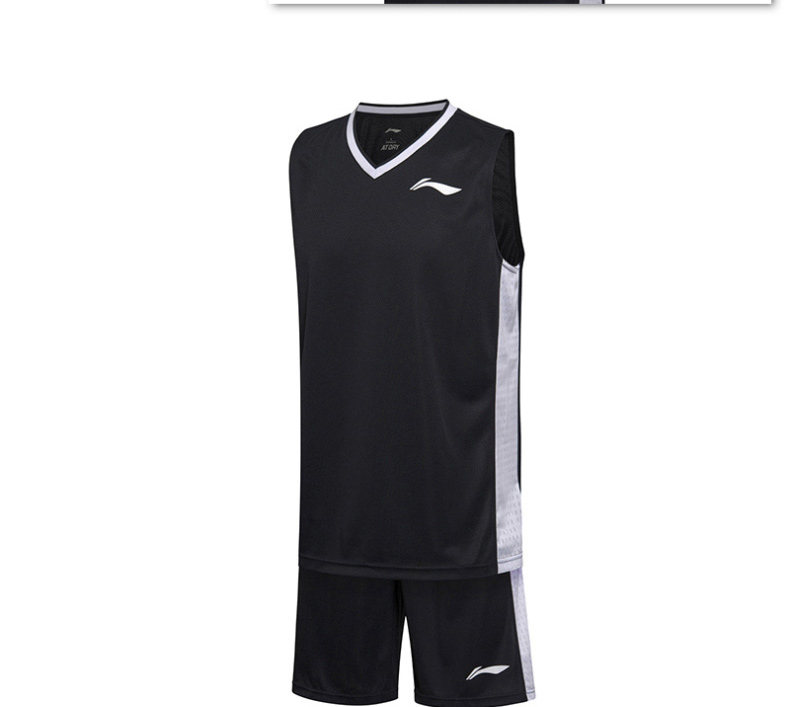 李宁 LI-NING 篮球比赛服套装 AATM003-2 S-5XL码 (黑色)