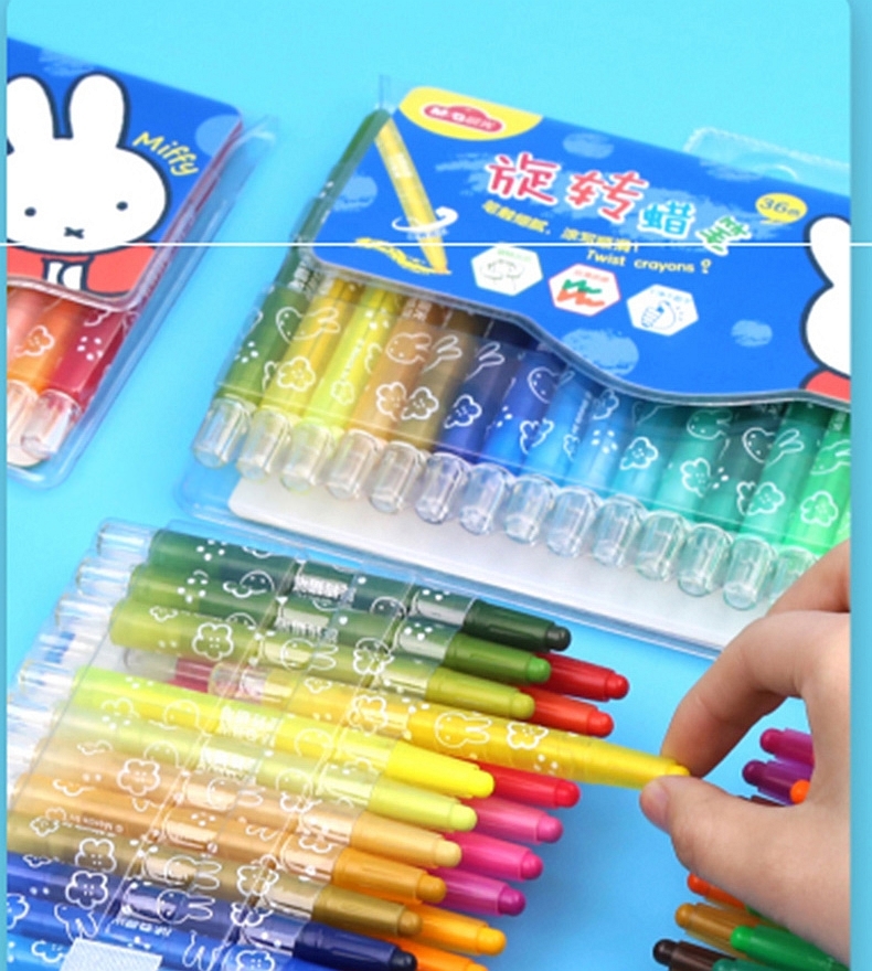 晨光 M＆G 米菲系列24色短款旋转蜡笔儿童画笔套装 24支/盒FGMX4309 24色 FGMX4309 24支/盒 