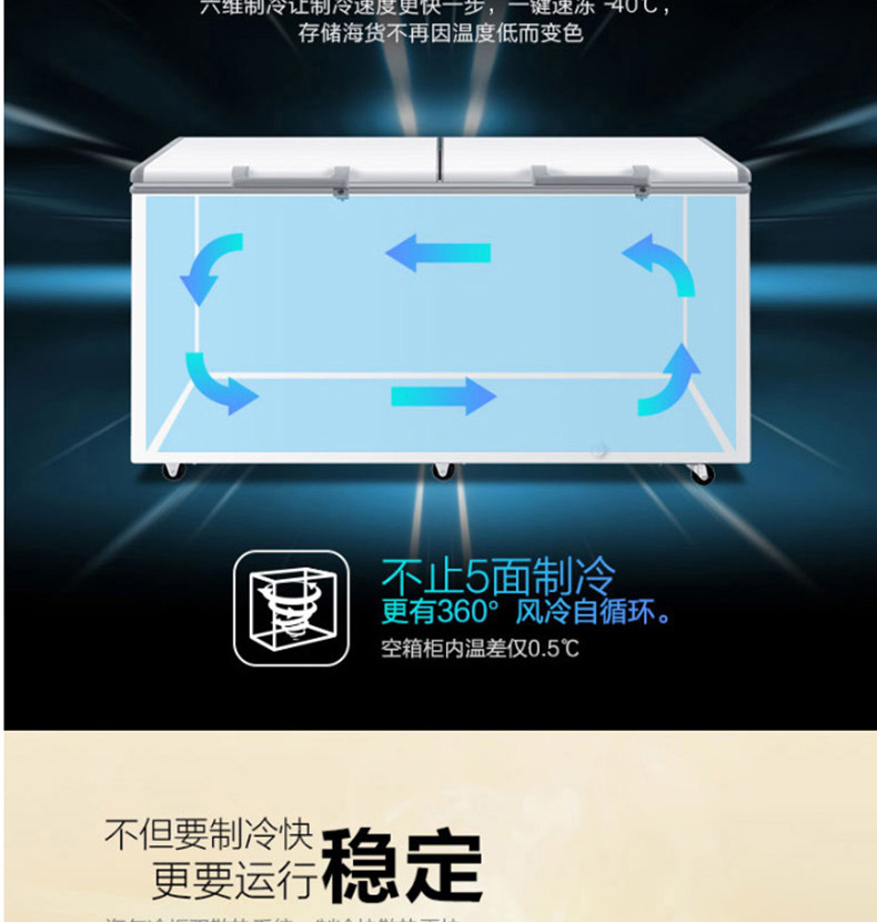 海尔 Haier 冷柜冰柜商用卧式家用单温冷冻-40℃低温 白 BC/BD-519HEK 