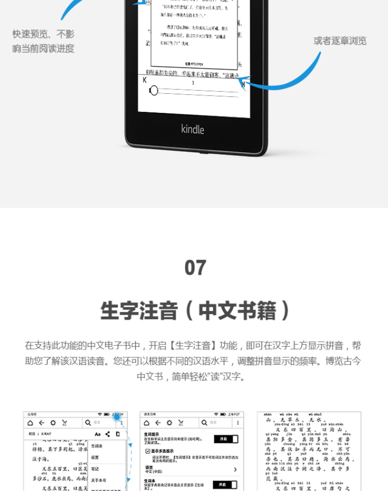 Kindle 电子书阅读器 paperwhite4 116*82*167mm  电子书阅读器x1