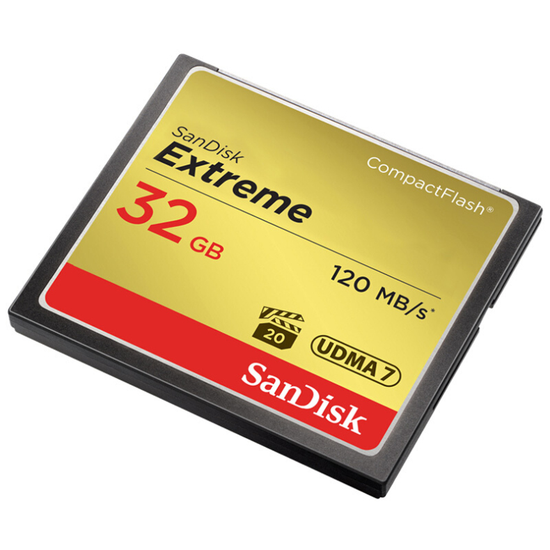 闪迪 SanDisk CF(CompactFlash)存储卡 SDCFXSB-032G-Z46 32GB  中高端单反相机内存卡 UDMA7 至尊极速版 读速120MB/s