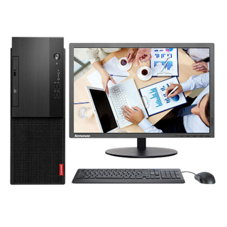 联想 lenovo 台式电脑 启天M420-D470  i5-9500F/8GB/128GSSD+1TB/无光驱/1GB独立显卡/Win10home/六年整机有限上门保修/23寸显示器