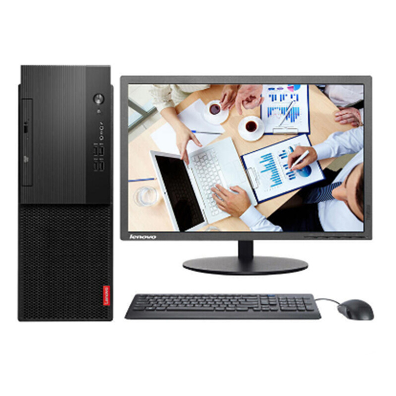 联想 lenovo 台式电脑 启天M420-D470  i5-9500F/8GB/128GSSD+1TB/无光驱/1GB独立显卡/Win10home/六年整机有限上门保修/23寸显示器