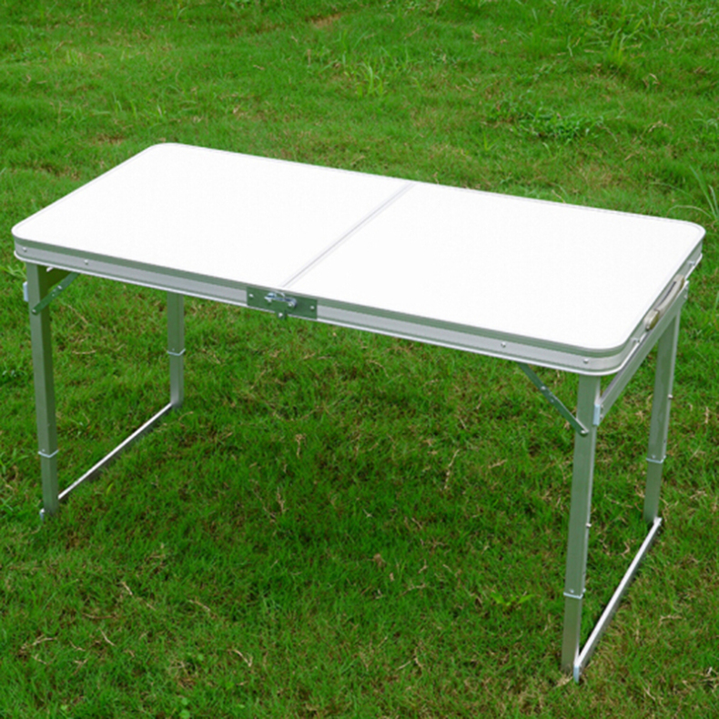 利尔 折叠桌 1.2*0.6cm (白色) 户外桌子颜色随机 加4凳