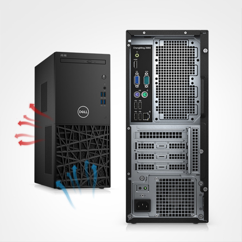 戴尔 DELL 台式电脑 成铭3988MT (I5-9500/8GB内存/1TB+128GBSSD/DVDRW/WIN10-H操作系统/23.8寸显示器/三年保留硬盘服务) 