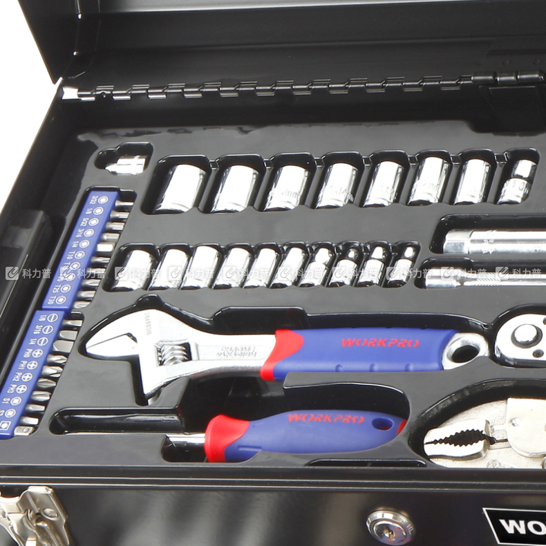万克宝 76PC 两抽屉铁箱工具组套 W009031