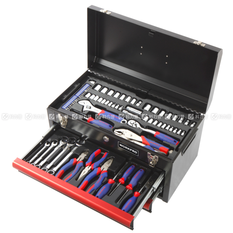 万克宝 76PC 两抽屉铁箱工具组套 W009031