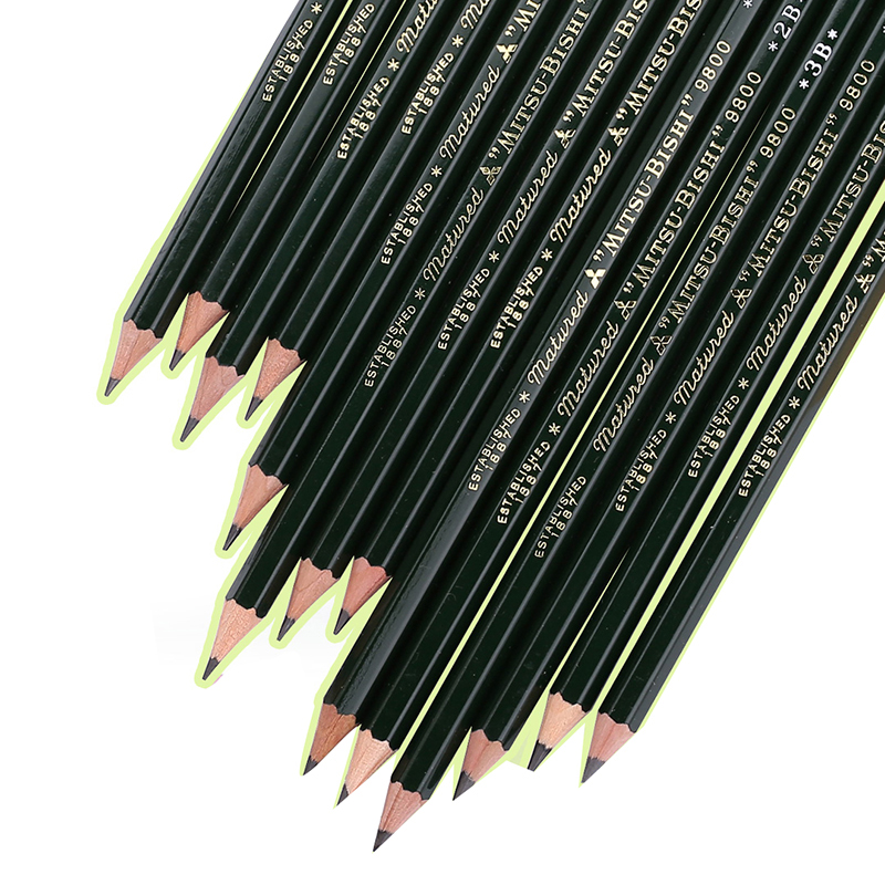 三菱uni 铅笔 9800dx/3h (黑色) 12支/盒