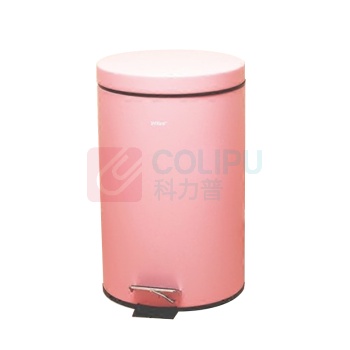 宜洁 脚踏式不锈钢垃圾桶圆筒形 y-9472 12l (蜜桃粉)